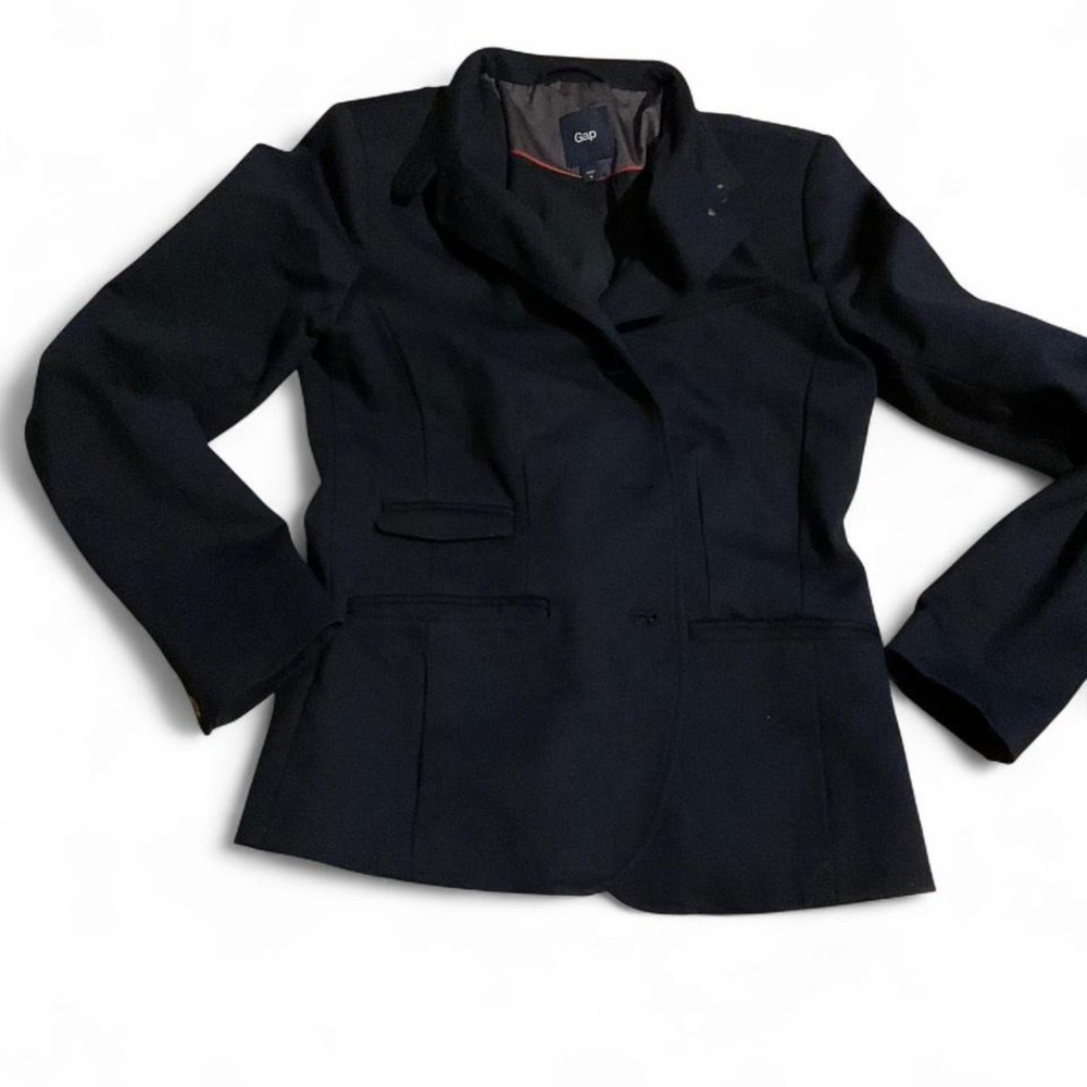 Navy gap blazer red lining preppy workwear academia